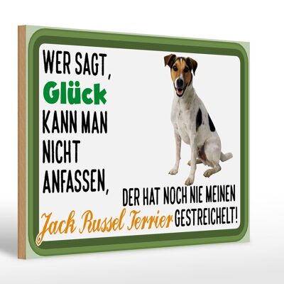 Cartello in legno con scritta 30x20 cm Cane Lucky Jack Russel Terrier