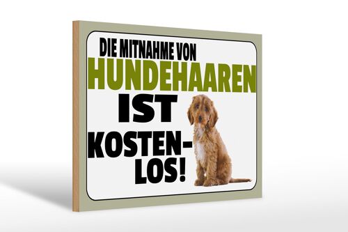 Holzschild Spruch 30x20cm Mitnahme Hundehaaren kostenlos