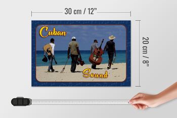 Panneau en bois Cuba 30x20cm Cuban Sound Band sur la plage 4
