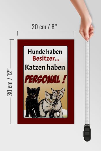 Panneau en bois indiquant que les chiens de 20x30 cm ont des chats propriétaires 4