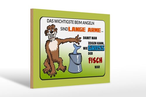 Holzschild Spruch 30x20cm das Wichtigste beim Angeln lange