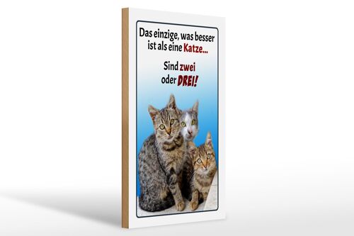 Holzschild Spruch 20x30cm einzige was besser ist als Katze