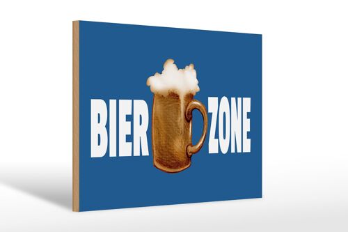 Holzschild 30x20cm Bier Zone