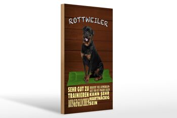 Panneau en bois indiquant 20x30cm Chien Rottweiler seul à contrecœur 1