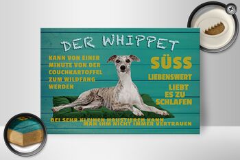 Panneau en bois disant 30x20cm le chien whippet sweet vaut la peine d'être vécu 2