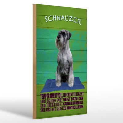 Cartel de madera que dice perro Schnauzer 20x30 cm con espíritu