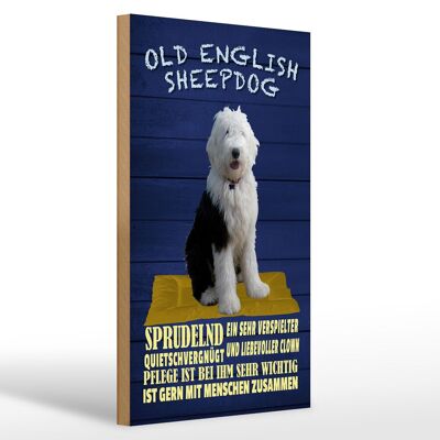Holzschild Spruch 20x30cm Old English Sheepdog Hund