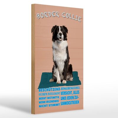 Cartel de madera que dice 20x30cm Border Collie perro inteligente