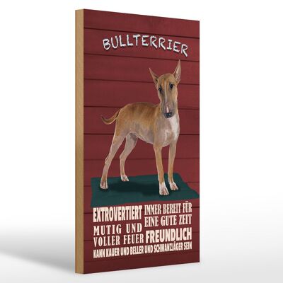 Holzschild Spruch 20x30cm Bullterrier Hund immer bereit