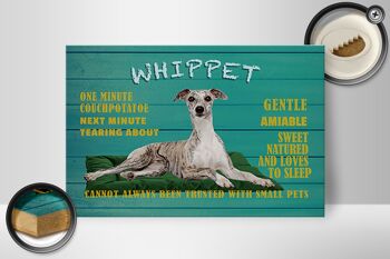 Panneau en bois disant 30x20cm Chien Whippet doux et aimable 2