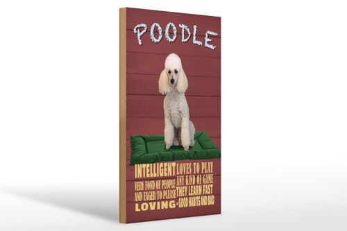 Holzschild Spruch 20x30cm Hund Poodle loves to play