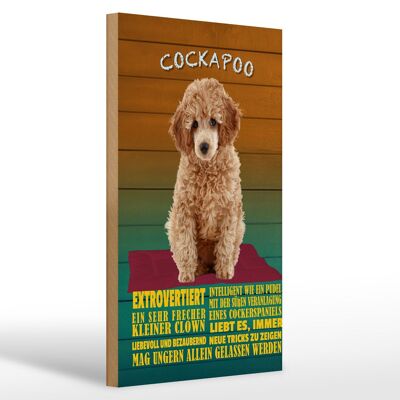 Cartello in legno con scritta 20x30 cm Cockapoo cane piccolo pagliaccio