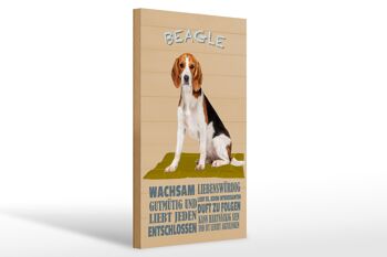 Panneau en bois disant 20x30cm Chien Beagle bon enfant aime tout le monde 1