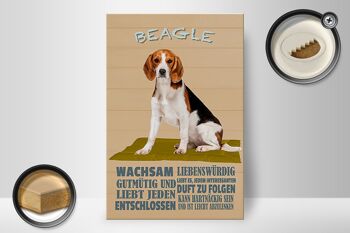 Panneau en bois disant 20x30cm Chien Beagle bon enfant aime tout le monde 2