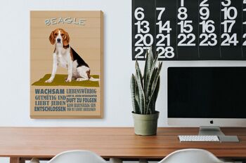 Panneau en bois disant 20x30cm Chien Beagle bon enfant aime tout le monde 3