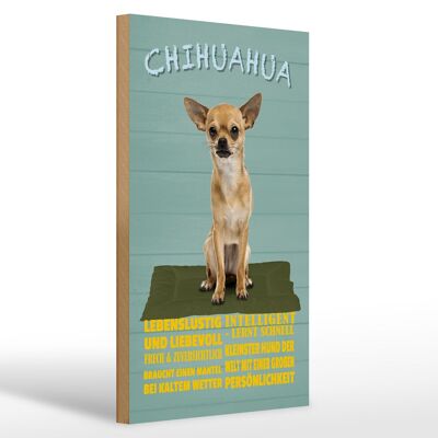 Letrero de madera que dice 20x30cm Perro chihuahua amante de la diversión