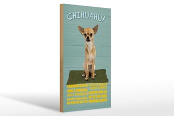 Panneau en bois disant 20x30cm Chien Chihuahua qui aime s'amuser 1