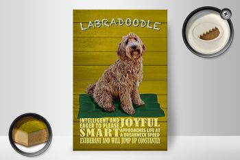 Panneau en bois indiquant que le chien Labradoodle 20x30 cm veut sauter 2