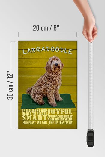 Panneau en bois indiquant que le chien Labradoodle 20x30 cm veut sauter 4