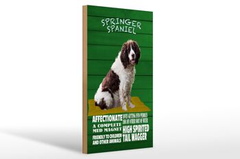 Panneau en bois indiquant 20x30cm Springer Spaniel dog friendly 1