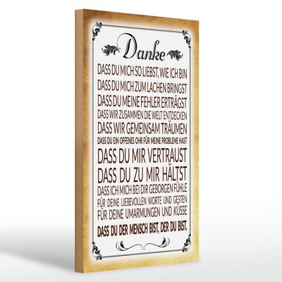 Holzschild Spruch 20x30cm Danke dass du bist der du bist