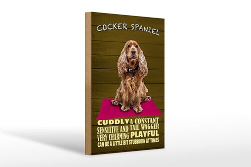 Holzschild Spruch 20x30cm Cocker Spaniel Hund cuddly