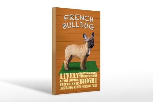 Holzschild Spruch 20x30cm French Bulldog Hund lively