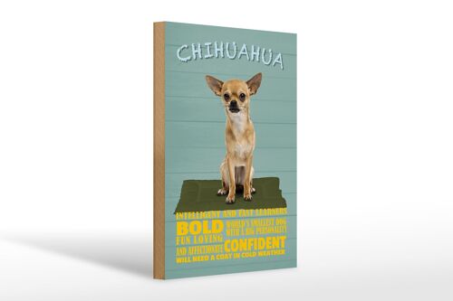 Holzschild Spruch 20x30cm Chihuahua Hund bold confident