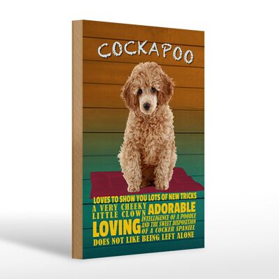 Cartello in legno con scritta 20x30 cm Il cane Cockapoo ama mostrarti