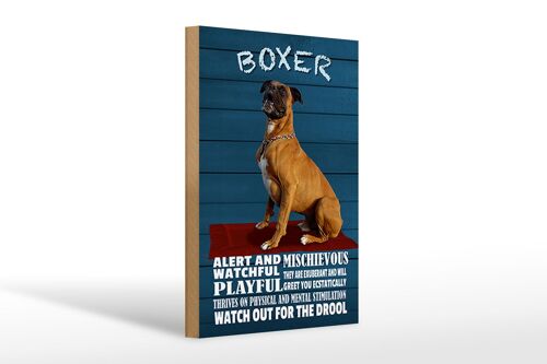 Holzschild Spruch 20x30cm Boxer Hund watchful playful