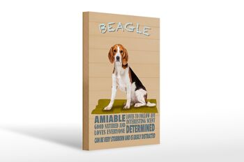 Panneau en bois disant 20x30cm Le chien Beagle aime suivre n'importe qui 1