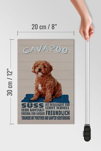 Panneau en bois disant 20x30cm Cavapoo dog sweet friendly 4