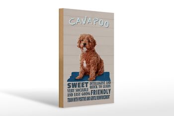 Panneau en bois disant 20x30cm Cavapoo dog sweet friendly 1
