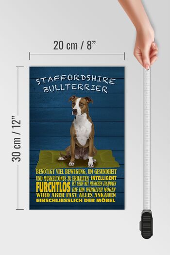 Panneau en bois indiquant 20x30cm Chien Staffordshire Bull Terrier 4