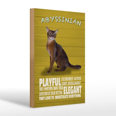 Holzschild Spruch 20x30cm Abyssinian Katze playful elegant