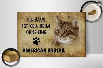 Panneau en bois indiquant 30x20cm American Bobtail sans maison 2