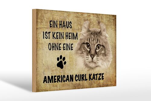 Holzschild Spruch 30x20cm American curl Katze