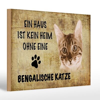 Holzschild Spruch 30x20cm Bengalische Katze