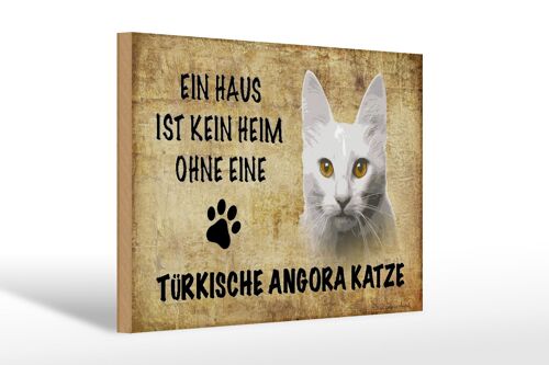 Holzschild Spruch 30x20cm türkische Angora Katze Geschenk