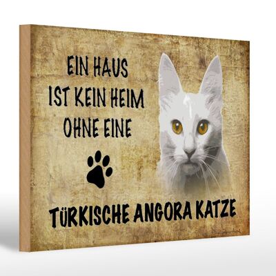 Holzschild Spruch 30x20cm türkische Angora Katze Geschenk