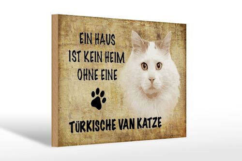 Holzschild Spruch 30x20cm türkische Van Katze Geschenk