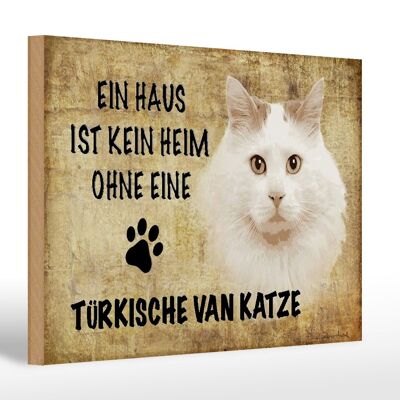 Letrero de madera que dice regalo de Van Cat turco de 30x20 cm