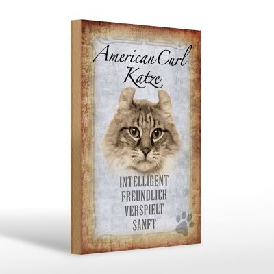 Holzschild Spruch 20x30cm American Curl Katze Geschenk