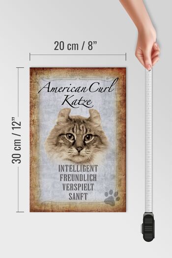 Panneau en bois disant 20x30cm Cadeau chat American Curl 4