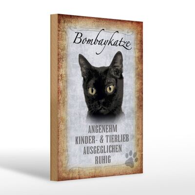 Holzschild Spruch 20x30cm Bombaykatze Katze Geschenk