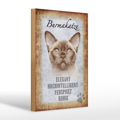 Holzschild Spruch 20x30cm Burmakatze Katze Geschenk