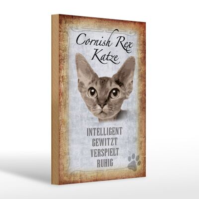 Holzschild Spruch 20x30cm Cornish Rex Katze Geschenk