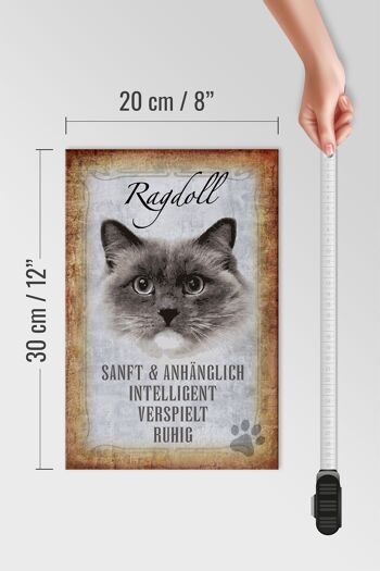 Panneau en bois disant 20x30cm Cadeau doux pour chat Ragdoll 4