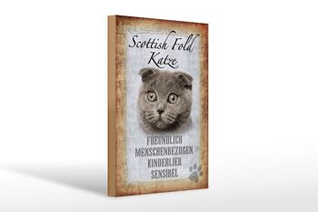 Panneau en bois indiquant un cadeau pour chat Scottish Fold, 20x30 cm 1