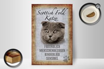 Panneau en bois indiquant un cadeau pour chat Scottish Fold, 20x30 cm 2